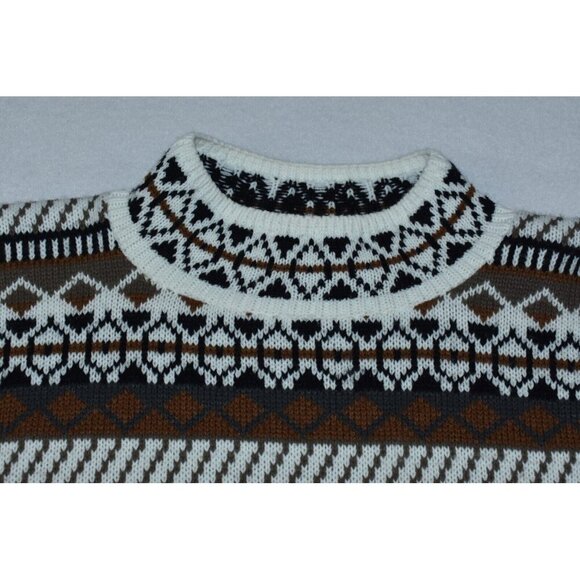Carriage Court Women's Sweater Size L Nordic Graphic High Neck Knit Vintage 90s - Picture 2 of 10